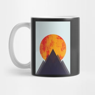 Minimalist Abstract Geometric Sunset at the Mountains Graphic Art Mug